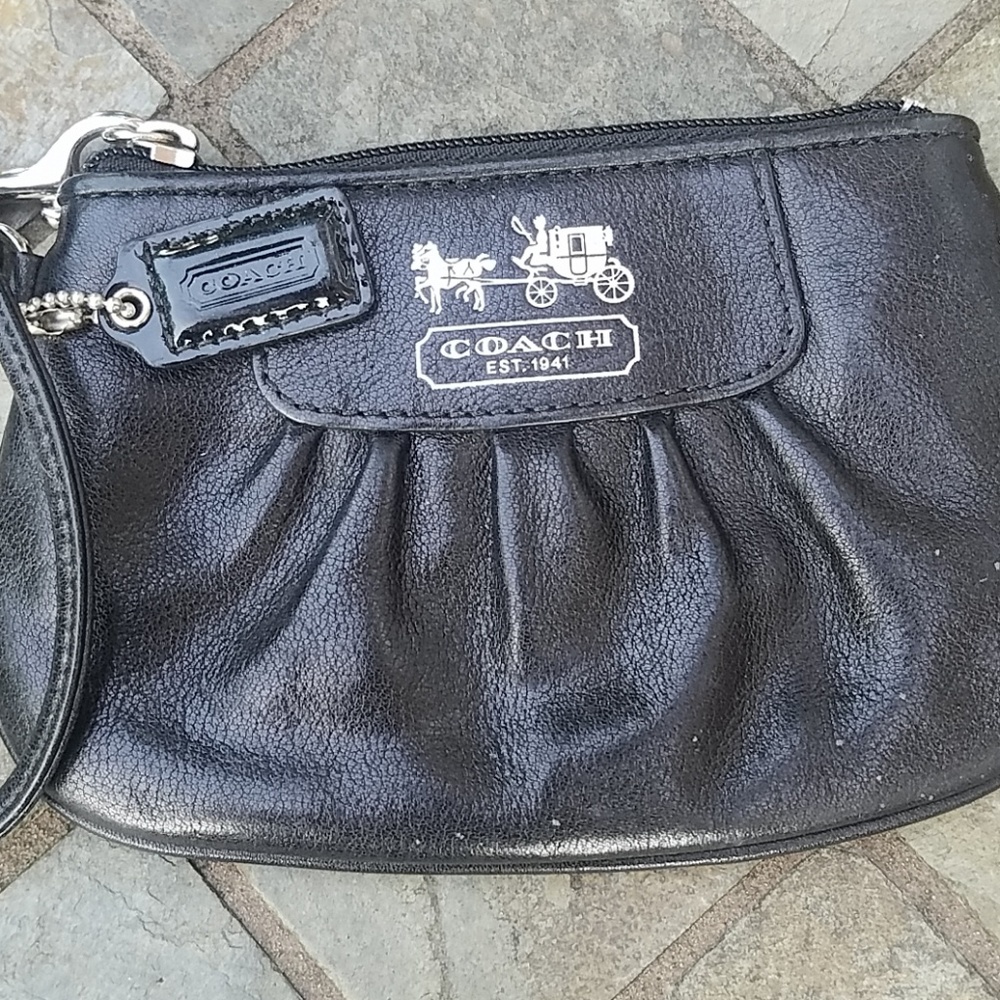 Coach black wristlet